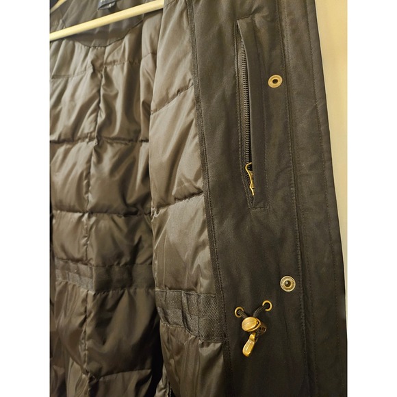 Lands End Womens Black Long Down Parka Hooded Winter Coat Size S 6-8 - Picture 7 of 14
